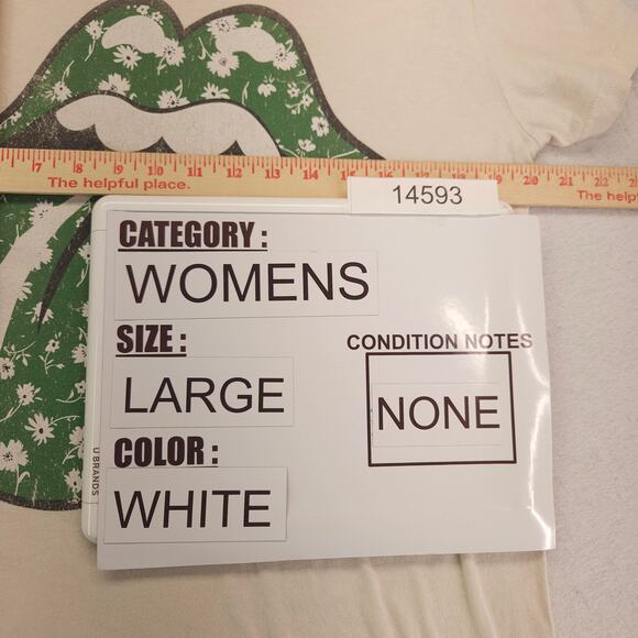 Rolling Stones Band Crew Neck Short Sleeve Graphic T Shirt Womens Size L White - Picture 8 of 11